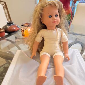 Vintage Gotz Puppe‎ 18" doll blue eyes #16/16 hair needs fixed blonde german